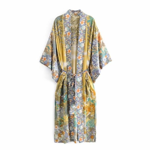 JAMESON Floral Print Long Kimono - Picture 2 of 3